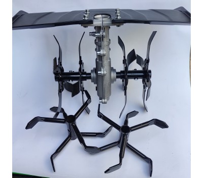 Насадка на мотокосу культиватор 28мм 9шл.с защитой на подшипниках(Комплект 2 вида фрез) WINZOR