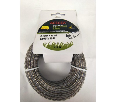 Леска 2.4 мм Trimer Line (квадрат плетеный армированная) 15 м