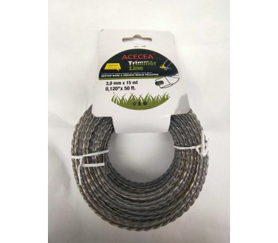 Леска 3,0 мм Trimer Line (квадрат плетеный армированная) 15 м