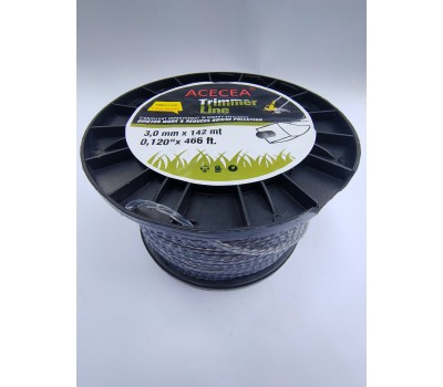 Леска Trimer Line 3,0 мм, квадрат плетенный (армированная),142 м